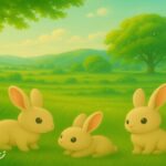 緑の草原に3匹のウサギが並ぶ穏やかな風景。春の光が差し込む中、「novaステージ」の文字が入った共通アイキャッチ画像。